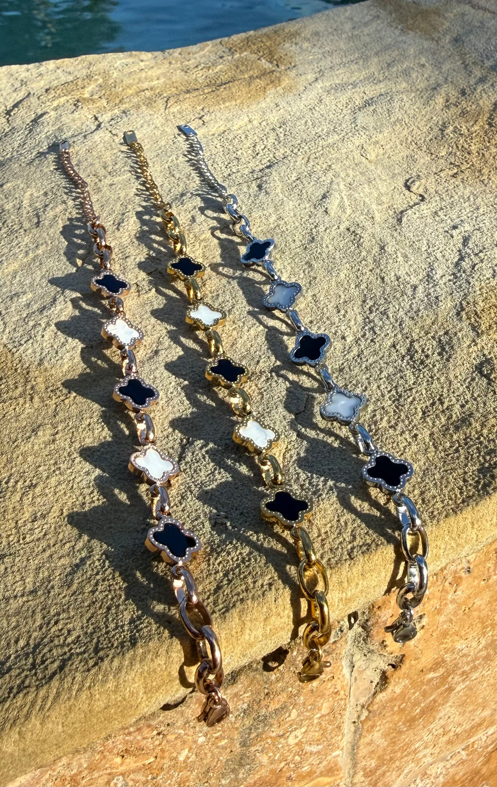 Luxe Clover Quartz Chain Bracelet