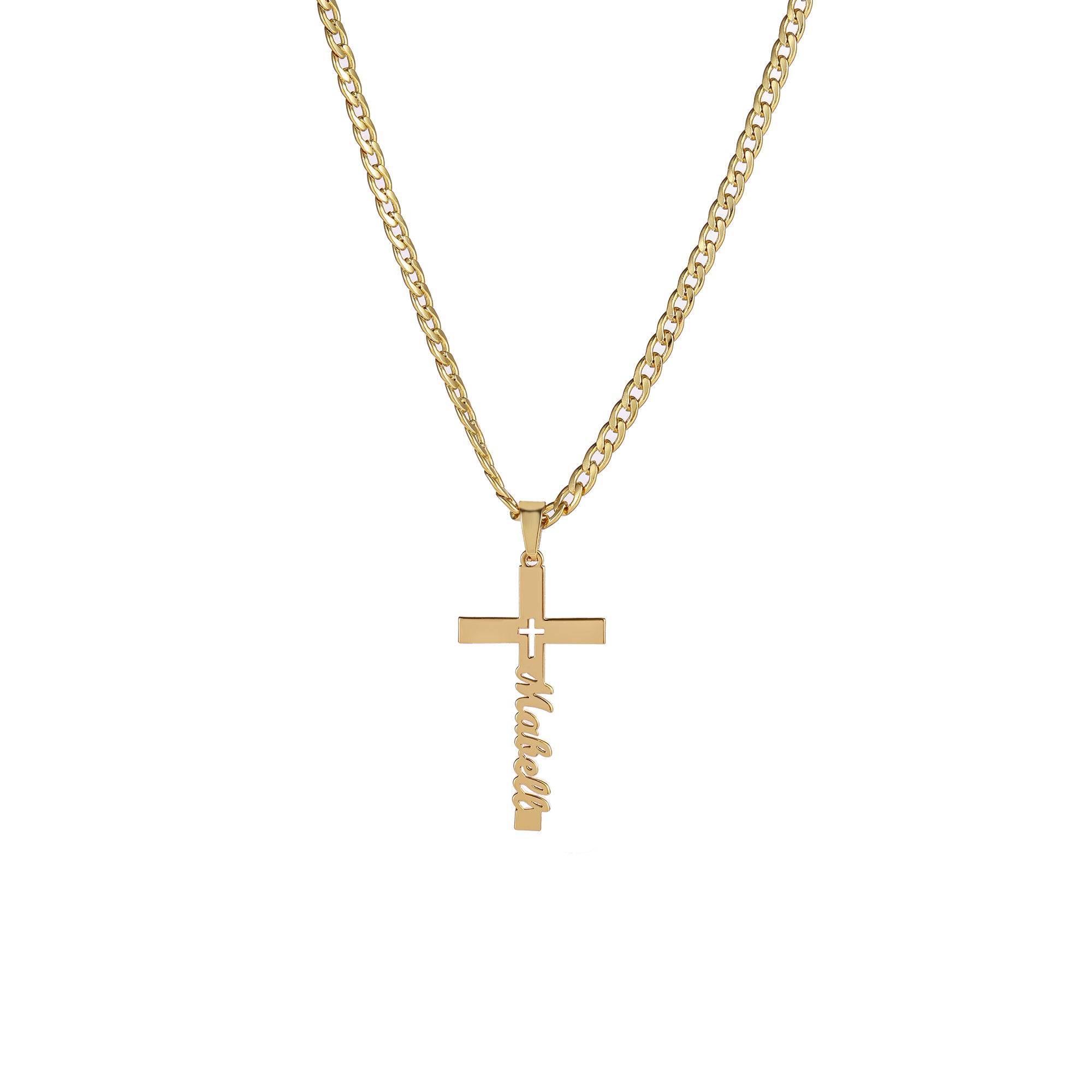 Gold Cross Pendant Necklace