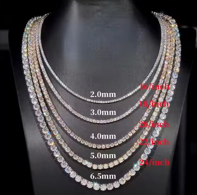 Iced Out Moissanite tennis Chain